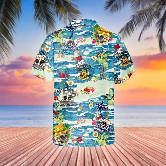 Another Paradise Skull Beach Hawaiian Shirt, Hawaiian Button Up Shirt, Tropical Shirts For Men Moonbestprint
