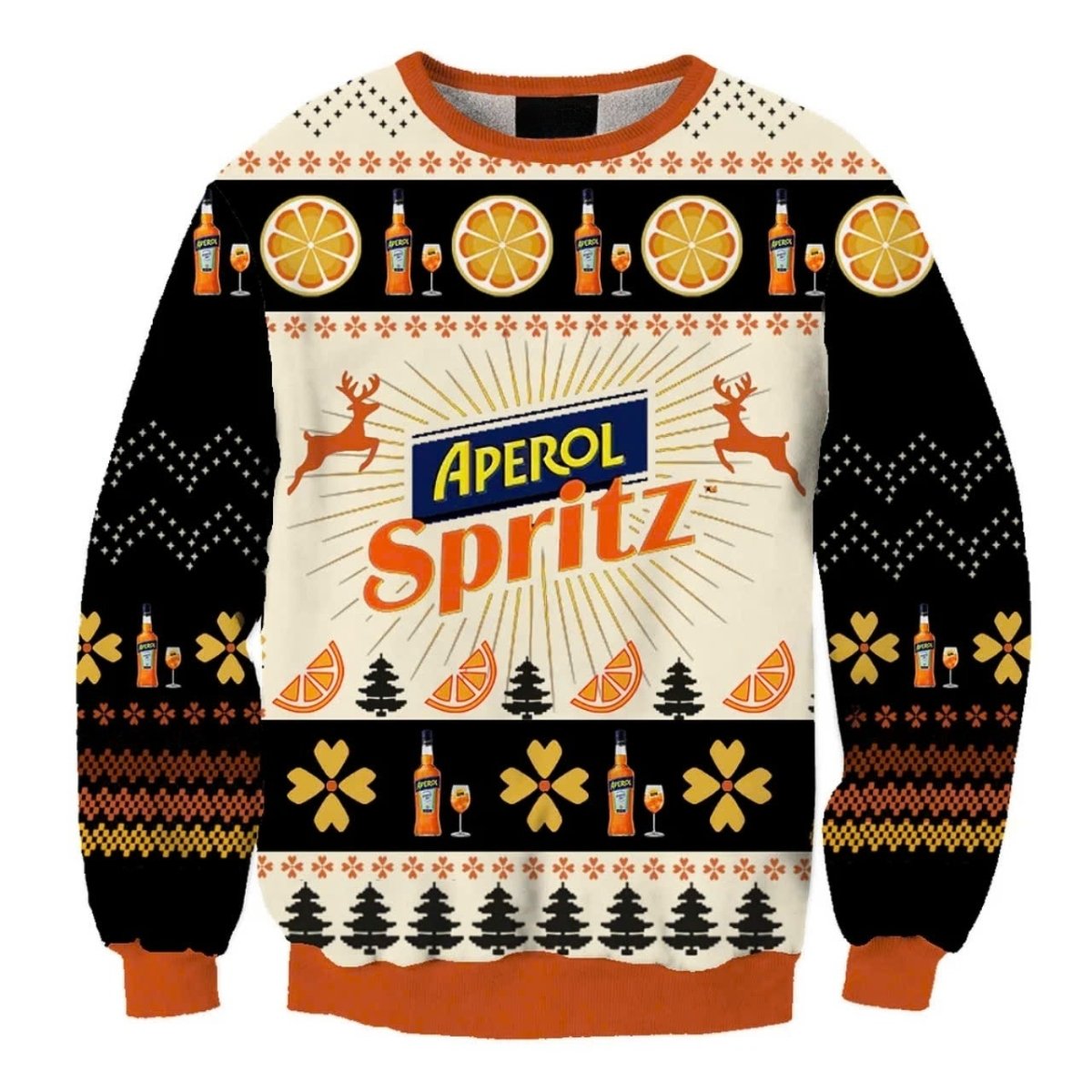 Aperol Spritz Christmas Four Leaf Clover Ugly Sweater – Moonbestprint