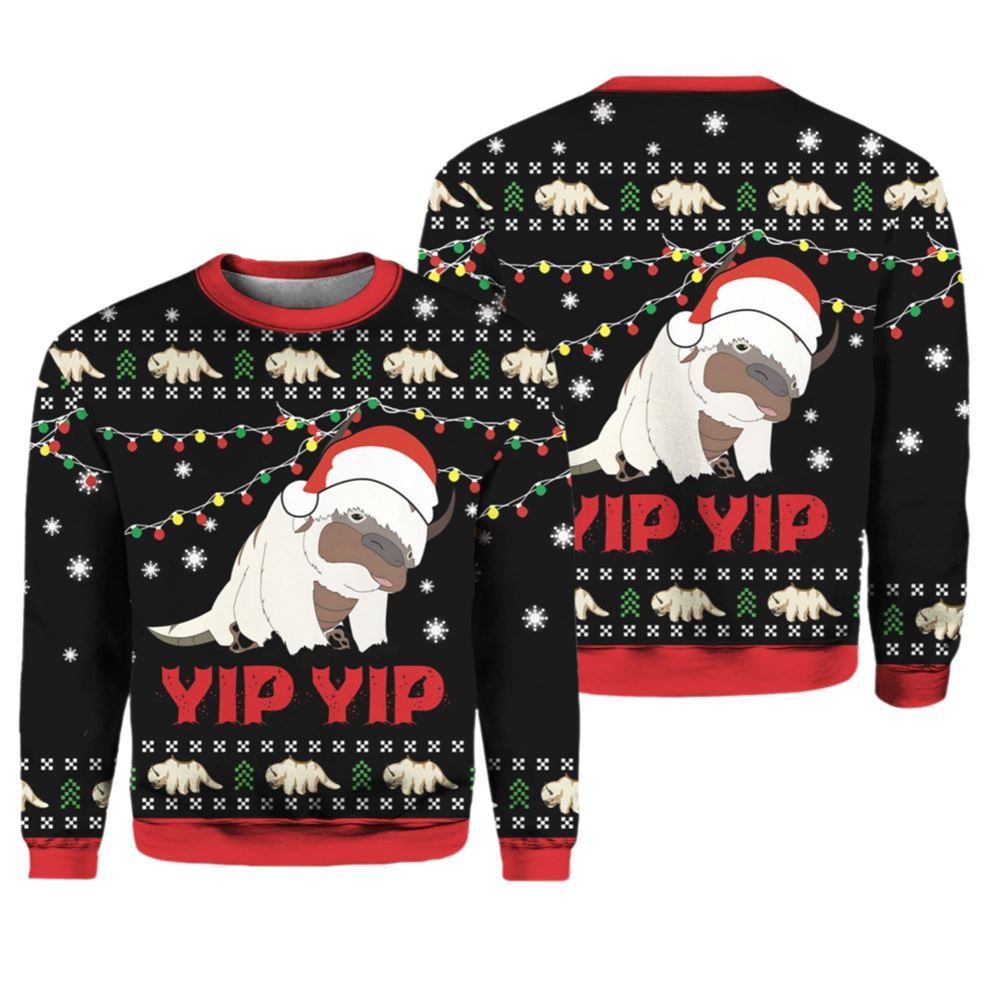 Appa Sky Bison yip yip Ugly Christmas Sweater - Moonbestprint