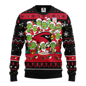 Arizona Cardinals 12 Grinch Xmas Day Ugly Christmas Sweater, Grinch Xmas Sweater, NFL Ugly Sweater Moonbestprint