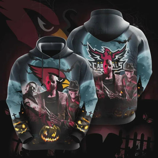 Arizona Cardinals And Halloween Movie 3D Hoodie, NFL Hoodie Moonbestprint