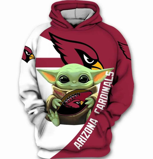 Arizona Cardinals Baby Yoda Star Wars 3D Hoodie, NFL Hoodie Moonbestprint
