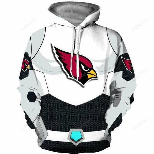 Arizona Cardinals Black And White 3D Hoodie, NFL Hoodie Moonbestprint