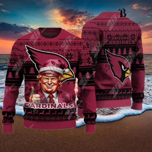 Arizona Cardinals Christmas Donald Trump Ugly Christmas Sweater, NFL Chritsmas Sweater Moonbestprint