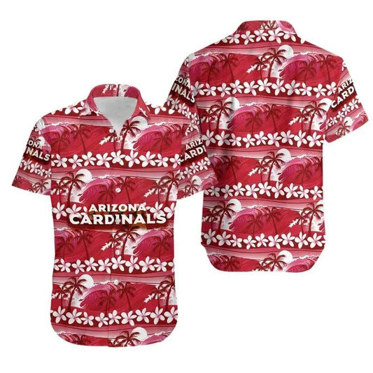 Arizona Cardinals Coconut Trees Nfl Gift For Fan Hawaii Shirt, NFL Hawaiian Shirt Moonbestprint