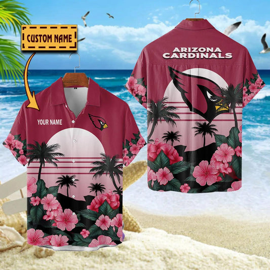 Arizona Cardinals Custom Name Hawaiian Shirt, NFL Hawaiian Shirt Moonbestprint