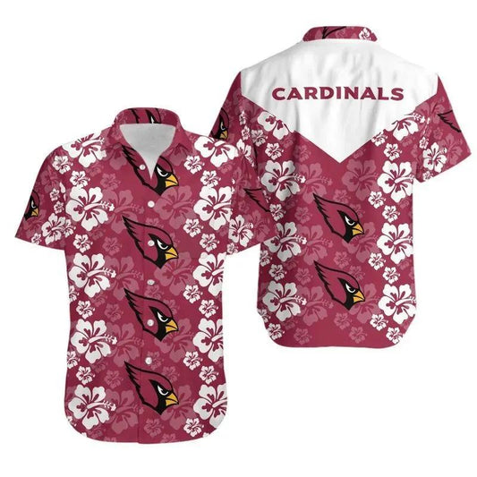 Arizona Cardinals Flowers Hawaiian Shirt, NFL Hawaiian Shirt Moonbestprint