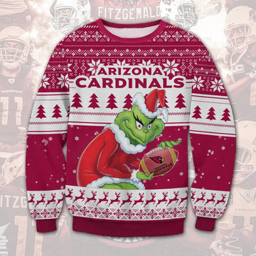 Arizona Cardinals Grinch Stolen Ugly Christmas Sweater, NFL Christmas Sweater Moonbestprint