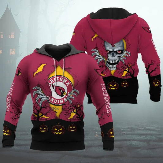 Arizona Cardinals Halloween 3D Apparel, NFL Hoodie Moonbestprint