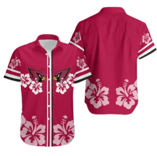 Arizona Cardinals Hibiscus Flower Hawaiian Shirt, NFL Hawaiian Shirt Moonbestprint
