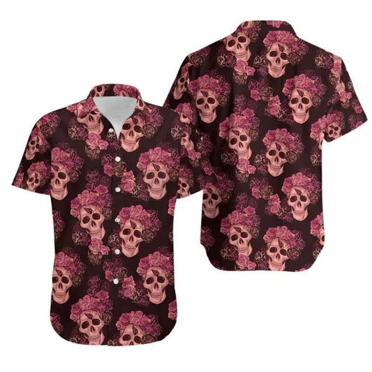 Arizona Cardinals Mystery Skull And Flower Hawaiian Shirt, NFL Hawaiian Shirt Moonbestprint