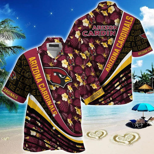 Arizona Cardinals NFL Hibiscus Pattern Hawaiian Shirt, NFL Hawaiian Shirt Moonbestprint