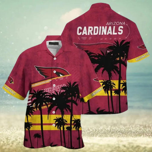 Arizona Cardinals NFL Palm Leaves Pattern Summer Hawaiian Shirt, NFL Hawaiian Shirt Moonbestprint