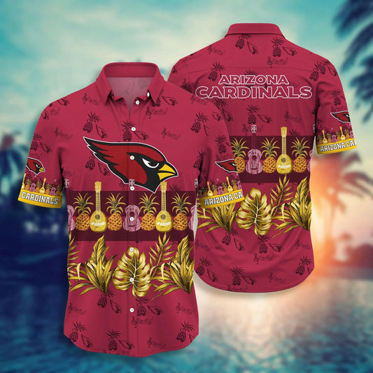 Arizona Cardinals NFL Pineapple Pattern Hawaiian Shirt, NFL Hawaiian Shirt Moonbestprint