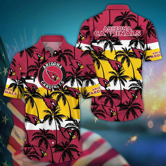 Arizona Cardinals NFL Tree Summer Pattern Hawaiian Shirt, NFL Hawaiian Shirt Moonbestprint
