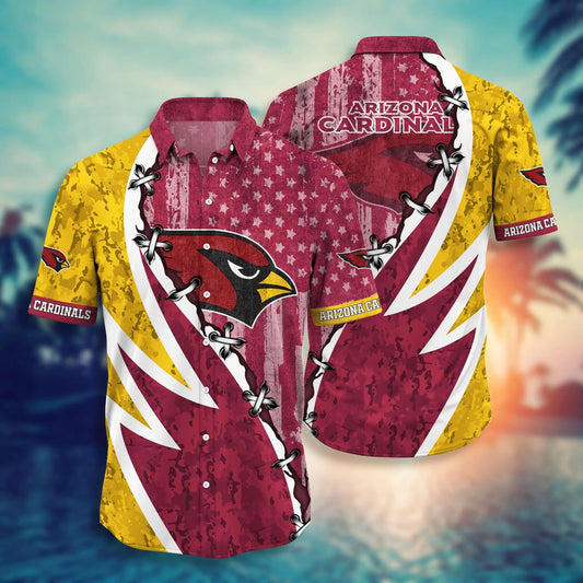 Arizona Cardinals NFL US Flag Hawaiian Shirt, NFL Hawaiian Shirt Moonbestprint