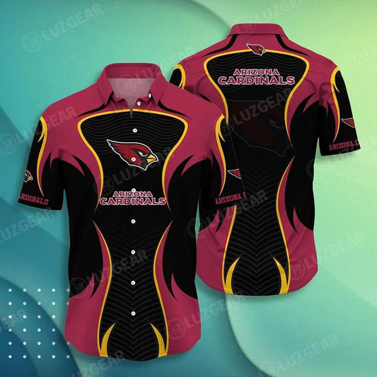 Arizona Cardinals Nfl Hawaii Beach Shirt Summer Short Sleeve Button Down Hawaiian Shirt, NFL Hawaiian Shirt Moonbestprint