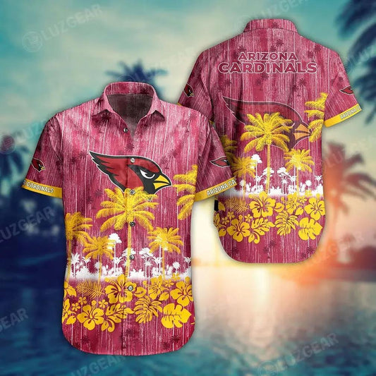 Arizona Cardinals Nfl Hawaii Graphic Tropical Patterns Style Summer Hawaiian Shirt, NFL Hawaiian Shirt Moonbestprint
