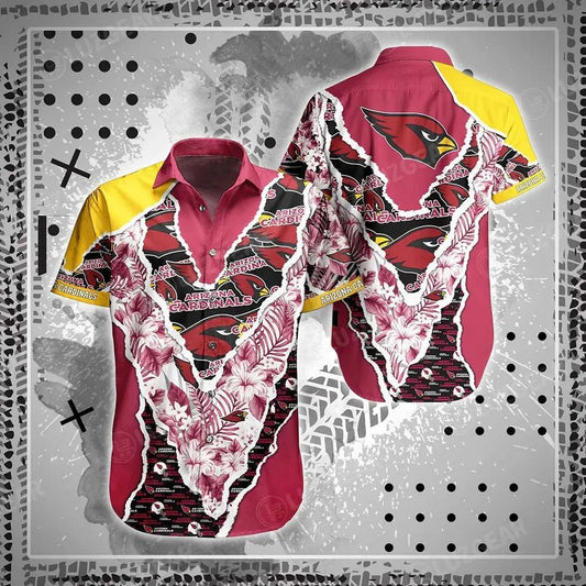 Arizona Cardinals Nfl Hawaii Shirt Graphic Floral Pattern This Summer Hawaiian Shirt, NFL Hawaiian Shirt Moonbestprint