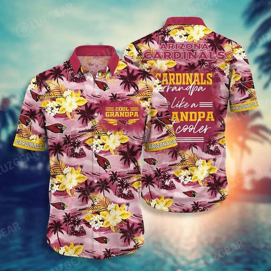 Arizona Cardinals Nfl Hawaiian Shirt For Grandparent New Trending Beach Shirt, NFL Hawaiian Shirt Moonbestprint
