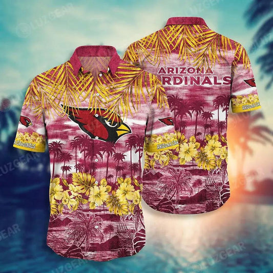 Arizona Cardinals Nfl Hawaiian Shirt Short Style Tropical Patterns Graphic Hot Trending Summer, NFL Hawaiian Shirt Moonbestprint