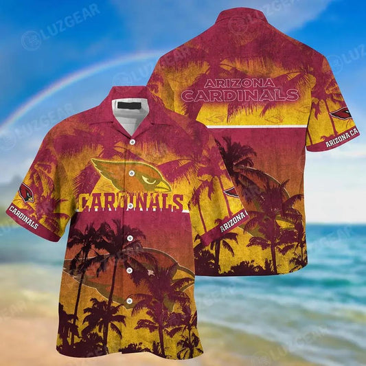 Arizona Cardinals Nfl Hawaiian Shirt Short Style Tropical Patterns Hot Trending Summer For Awesome Fans, NFL Hawaiian Shirt Moonbestprint