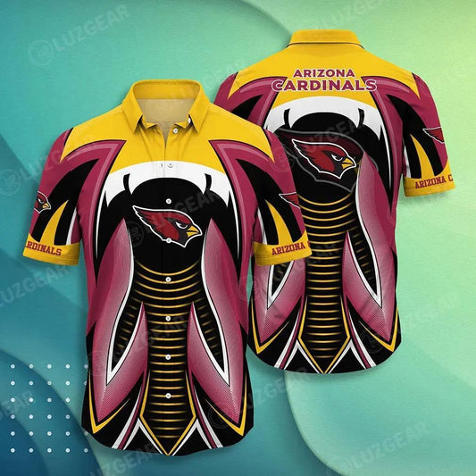 Arizona Cardinals Nfl Hawaiian Shirt Summer Short Sleeve Button Down Shirt Gift For Best Fans, NFL Hawaiian Shirt Moonbestprint