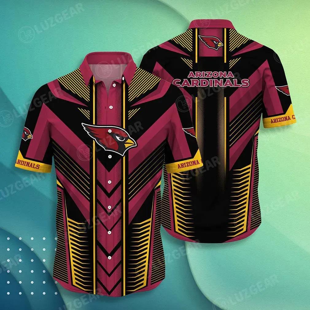 Arizona Cardinals Nfl Hawaiian Shirt Summer Short Sleeve Button Down Shirt Gift For Big Fans, NFL Hawaiian Shirt Moonbestprint