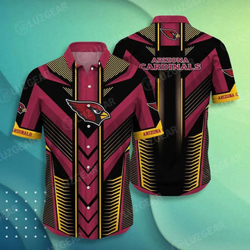 Arizona Cardinals Nfl Hawaiian Shirt Summer Short Sleeve Button Down Shirt Gift For Big Fans, NFL Hawaiian Shirt Moonbestprint