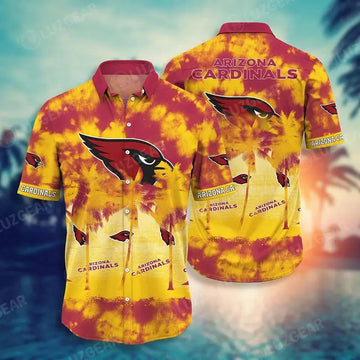 Arizona Cardinals Nfl Hawaiian Shirt Tropical Patterns Graphic Short Sleeve Hot Trend Summer Gift For Fans, NFL Hawaiian Shirt Moonbestprint