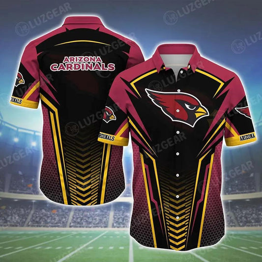 Arizona Cardinals Nfl Team Football Beach Shirt Summer Button Down Hawaiian Shirt, NFL Hawaiian Shirt Moonbestprint