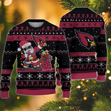 Arizona Cardinals Santa Claus Dabbing Ugly Christmas Sweater, NFL Christmas Sweater Moonbestprint