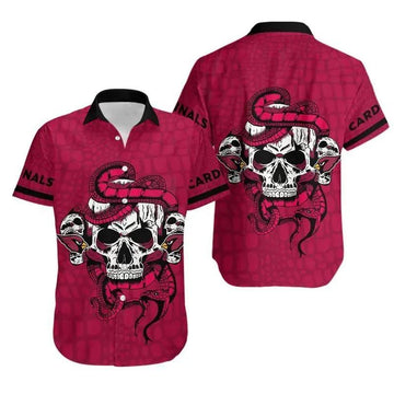 Arizona Cardinals Snake And Skull Hawaii Shirt And Shorts Summer Collection, NFL Hawaiian Shirt Moonbestprint