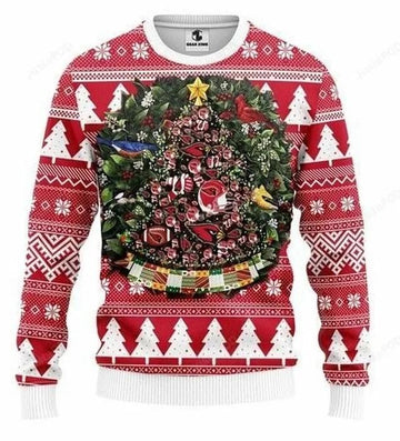 Arizona Cardinals Tree Christmas NFL Unisex Christmas Ugly Sweater, NFL Christmas Sweater Moonbestprint