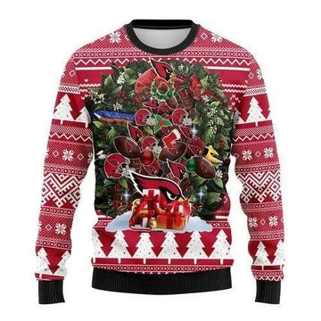 Arizona Cardinals Tree Christmas Ugly Sweater, NFL Christmas Sweater Moonbestprint