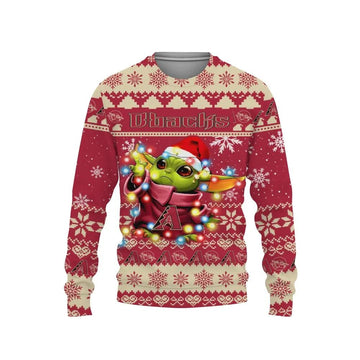 Arizona Diamondbacks Baby Yoda Star Wars Sports Ugly Christmas Sweater, MLB Christmas Sweater Moonbestprint