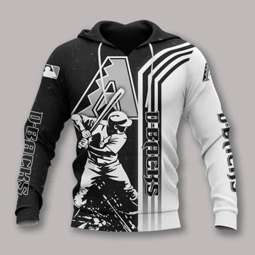 Arizona Diamondbacks Black White All Over Print Apparel 1, MLB Hoodie Moonbestprint