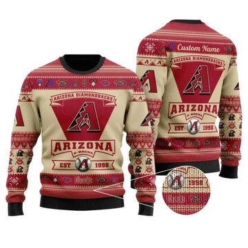 Arizona Diamondbacks Est 1988 MLB Christmas Ugly Sweater, MLB Christmas Sweater Moonbestprint
