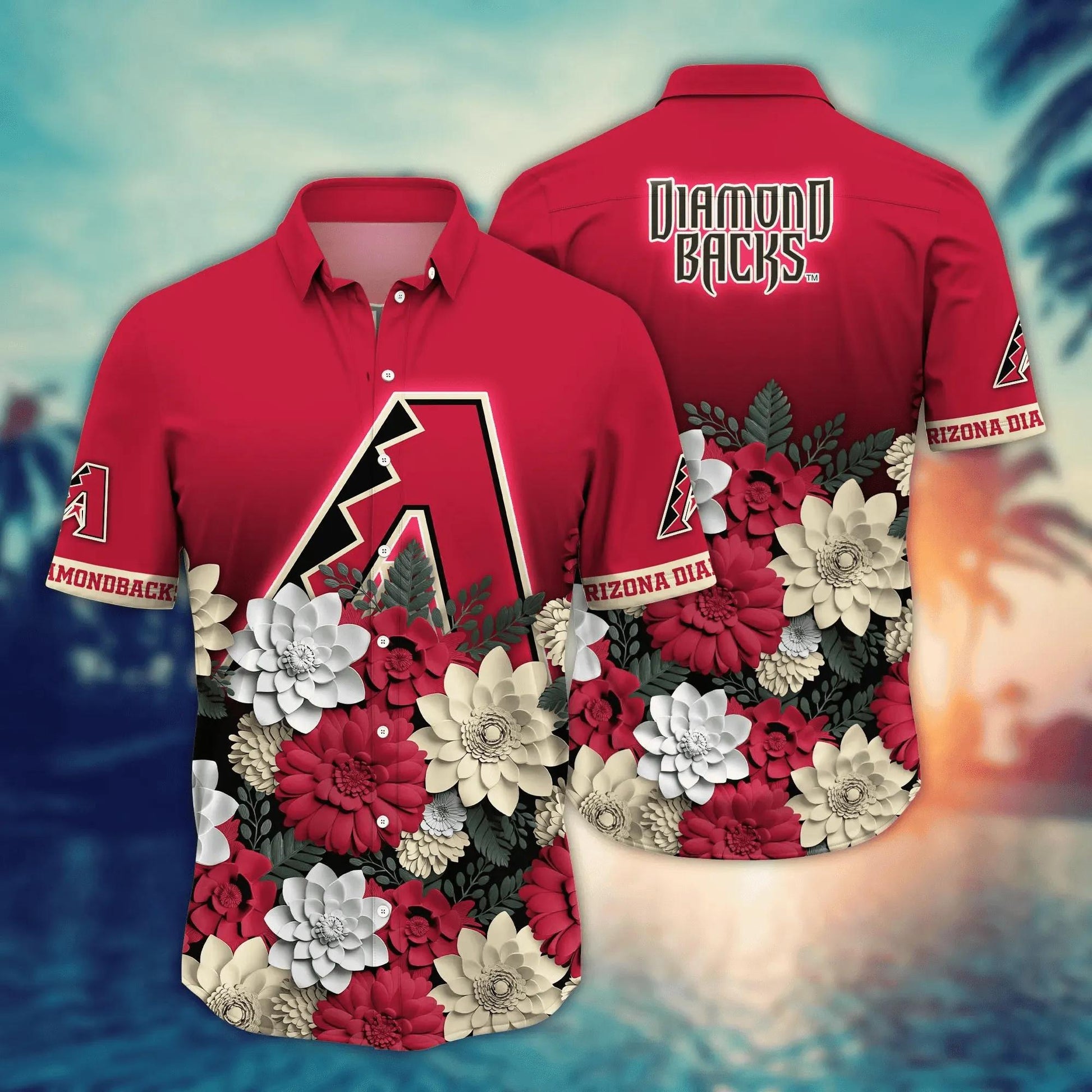 Arizona Diamondbacks Flower Hawaii Shirt, Summer Baseball Shirts, MLB Hawaiian Shirt Moonbestprint