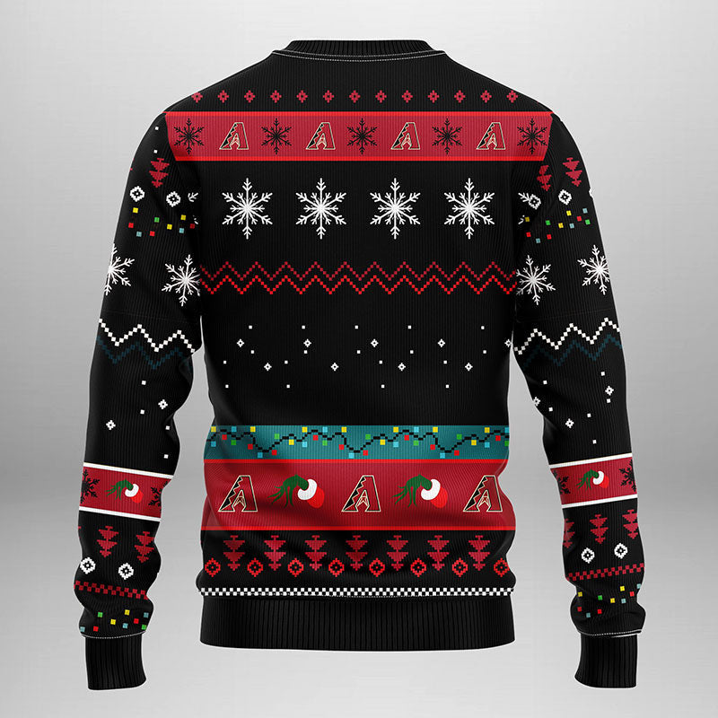 Arizona Diamondbacks Grinch Ugly Christmas Sweater, Grinch Xmas Sweater, MLB Ugly Sweater Moonbestprint