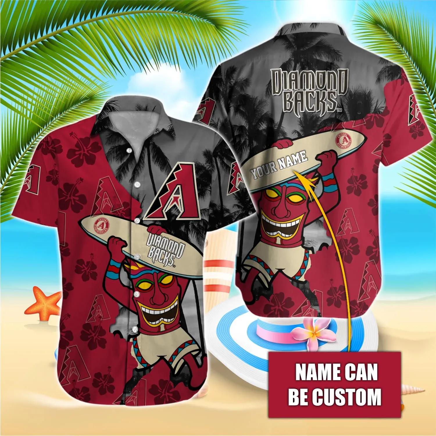 Arizona Diamondbacks MLB  Custom Hawaiian Shirt, MLB Hawaiian Shirt Moonbestprint