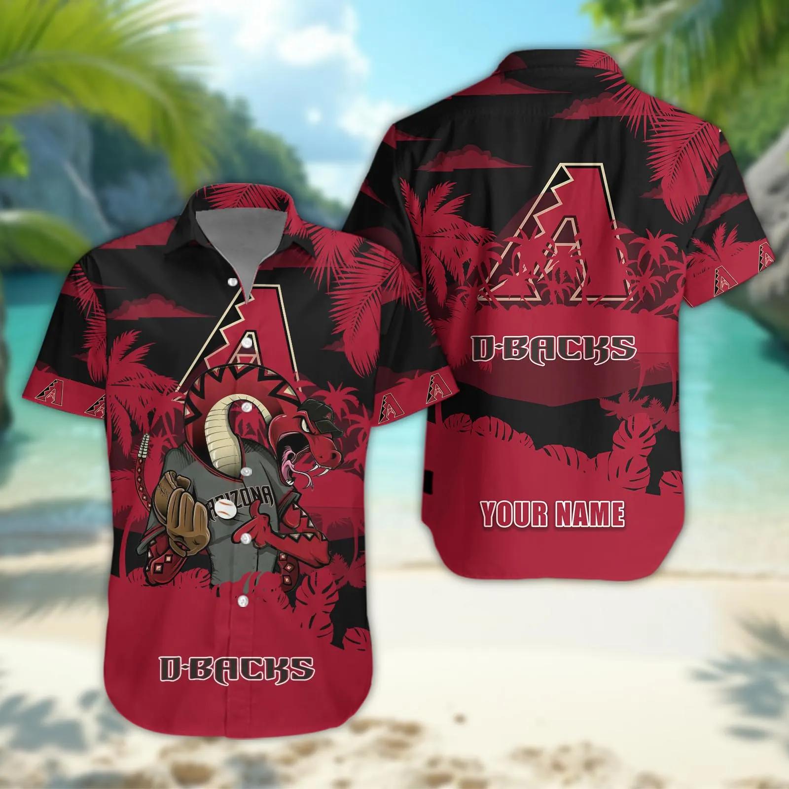 Arizona Diamondbacks Personalized Hawaiian Shirt – Custom Name, MLB Hawaiian Shirt Moonbestprint