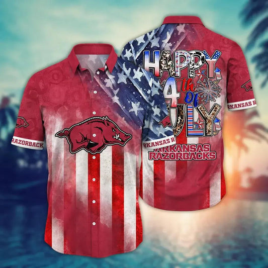 Arkansas Razorbacks NCAA Aloha Hawaiian Shirt 4, NCAA Hawaiian Shirt Moonbestprint