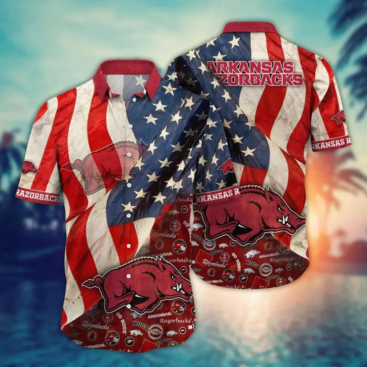 Arkansas Razorbacks NCAA Flower Aloha Hawaiian Shirt 7, NCAA Hawaiian Shirt Moonbestprint