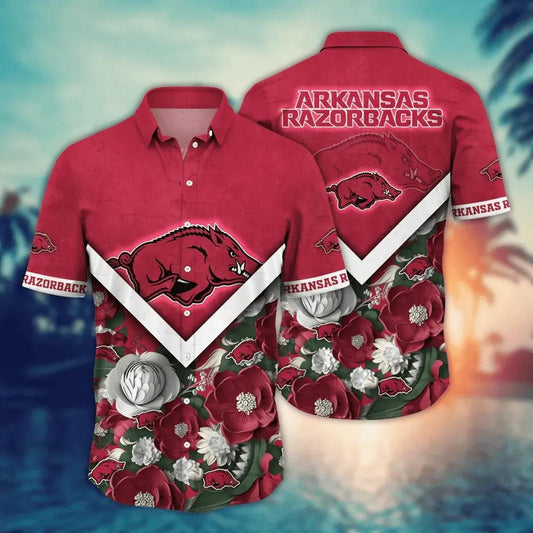 Arkansas Razorbacks NCAA Flower Aloha Hawaiian Shirt 6, NCAA Hawaiian Shirt Moonbestprint