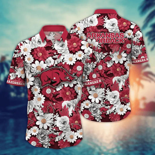 Arkansas Razorbacks NCAA Flower Aloha Hawaiian Shirt 14, NCAA Hawaiian Shirt Moonbestprint