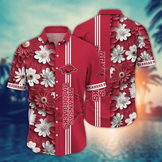 Arkansas Razorbacks NCAA Flower Aloha Hawaiian Shirt 11, NCAA Hawaiian Shirt Moonbestprint