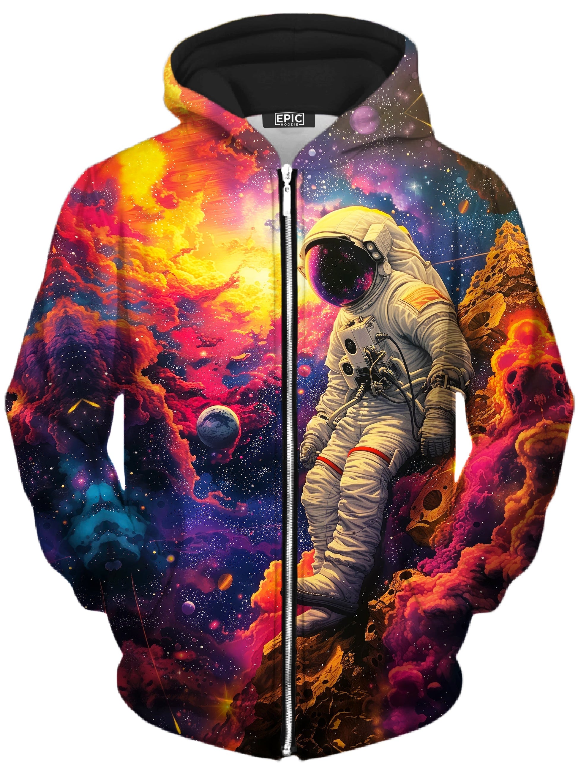 Astro Journey Unisex Zip-Up Hoodie -Moonbestprint