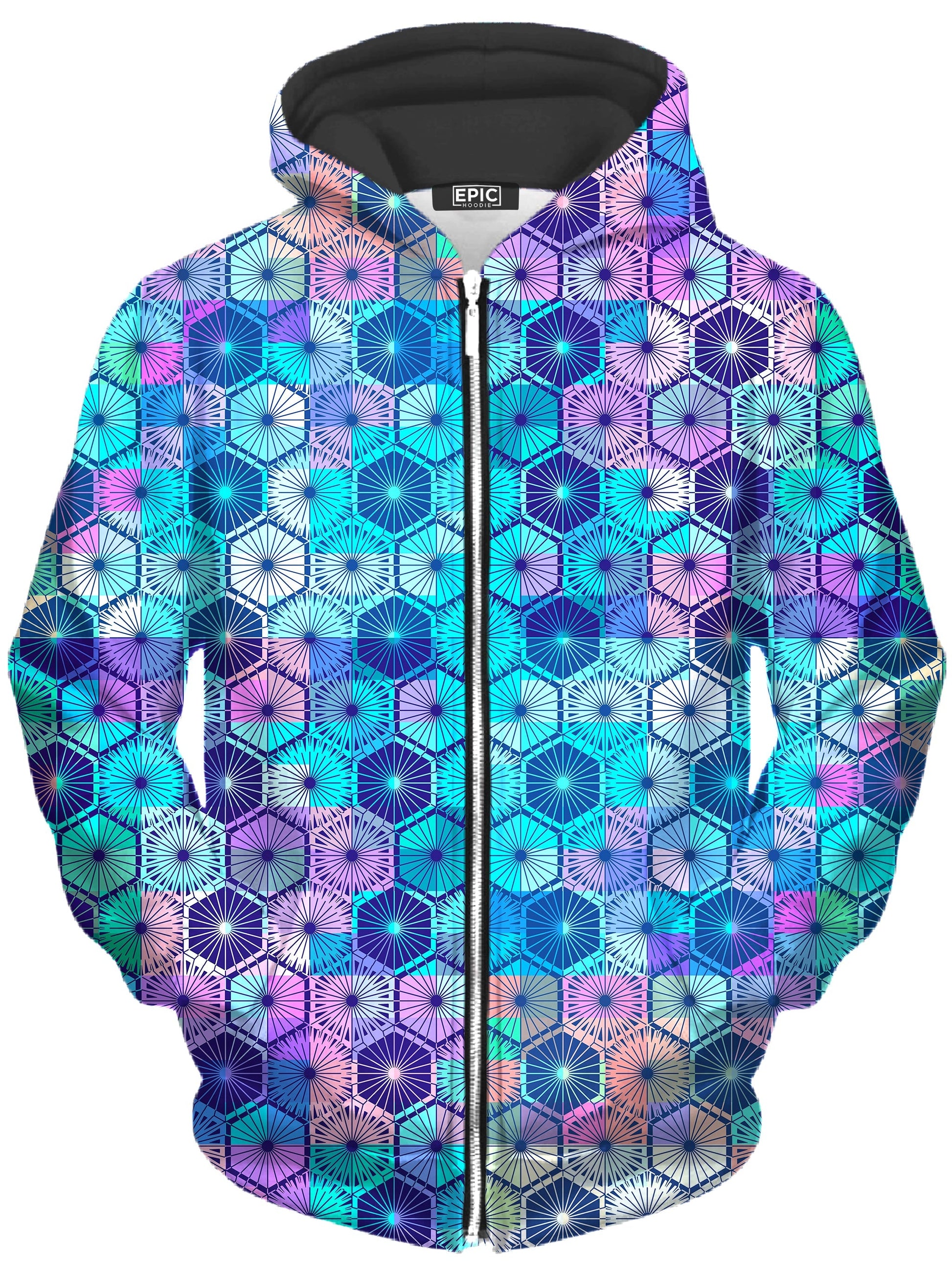 Hexa Haze Unisex Zip-Up Hoodie -Moonbestprint