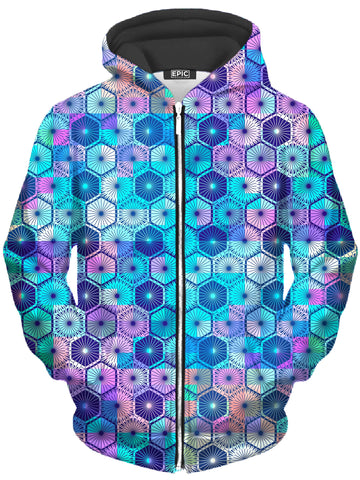 Hexa Haze Unisex Zip-Up Hoodie -Moonbestprint